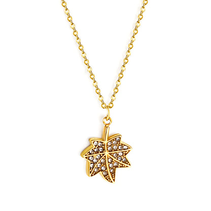 Collier pendentif en cristal Érable Cramoisi