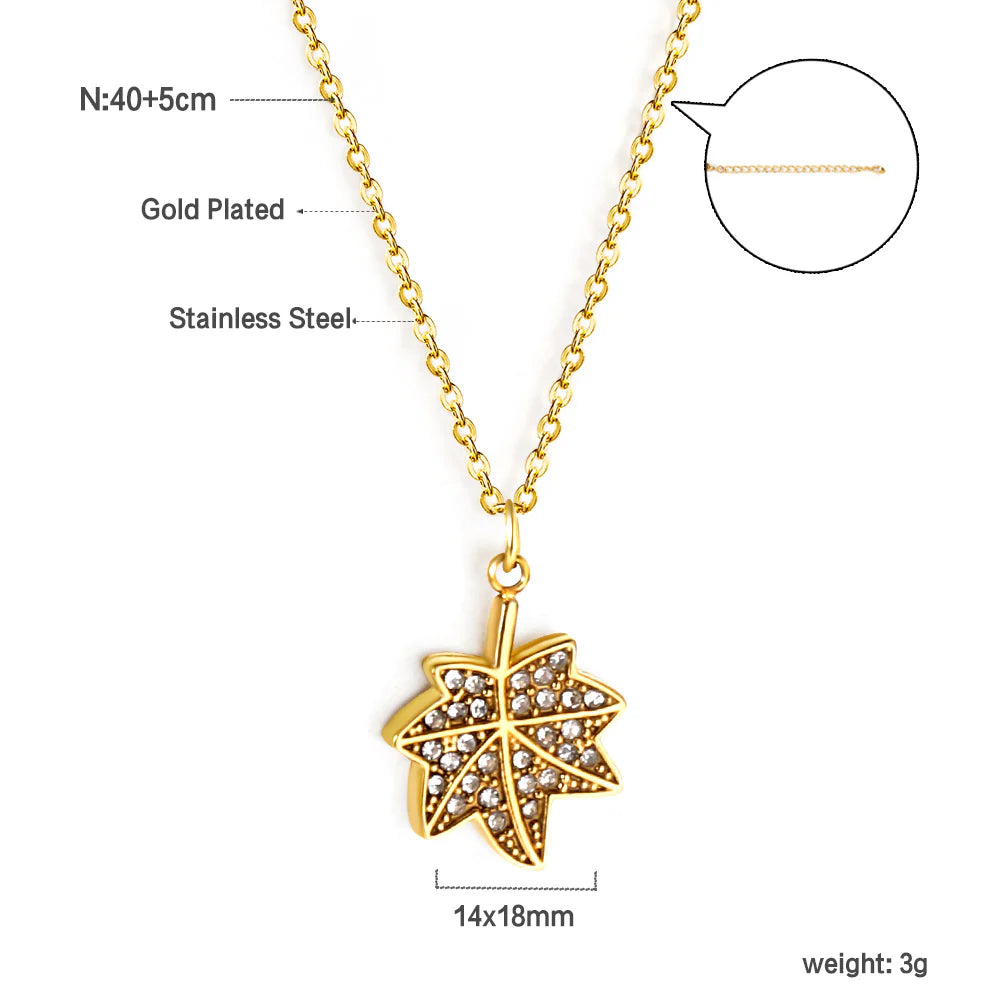 Collier pendentif en cristal Érable Cramoisi