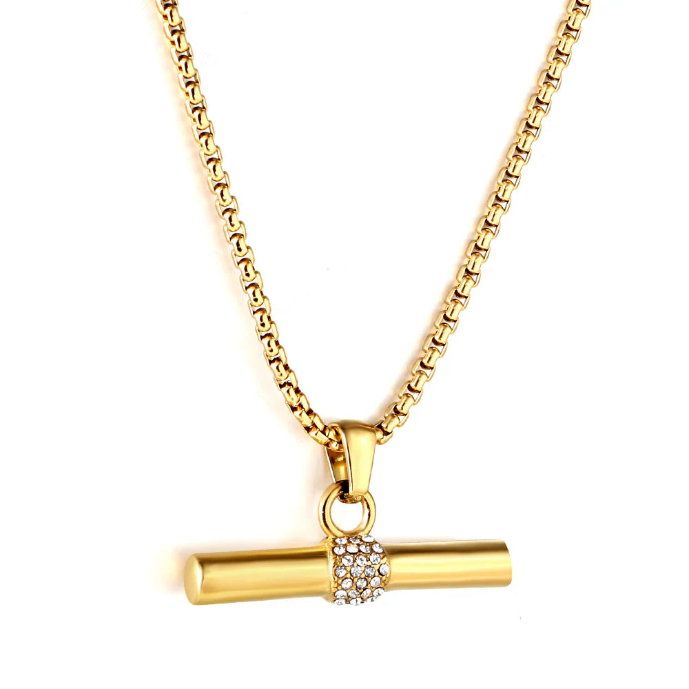 Collier pendentif en zircon avec bâtonnet en bois, luxe minimaliste