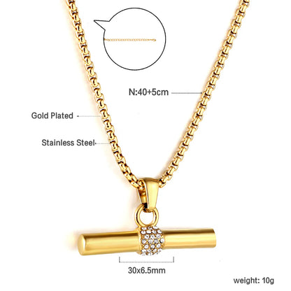 Collier pendentif en zircon avec bâtonnet en bois, luxe minimaliste