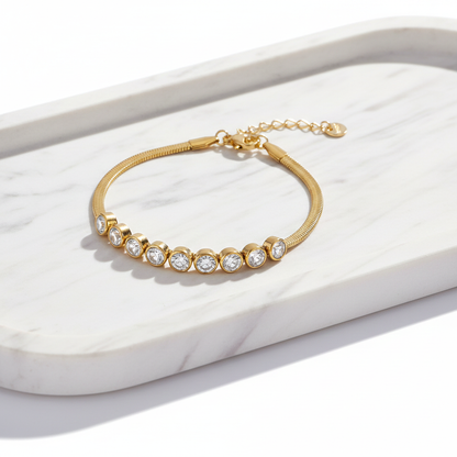 Bracelet chaîne halo en zircon